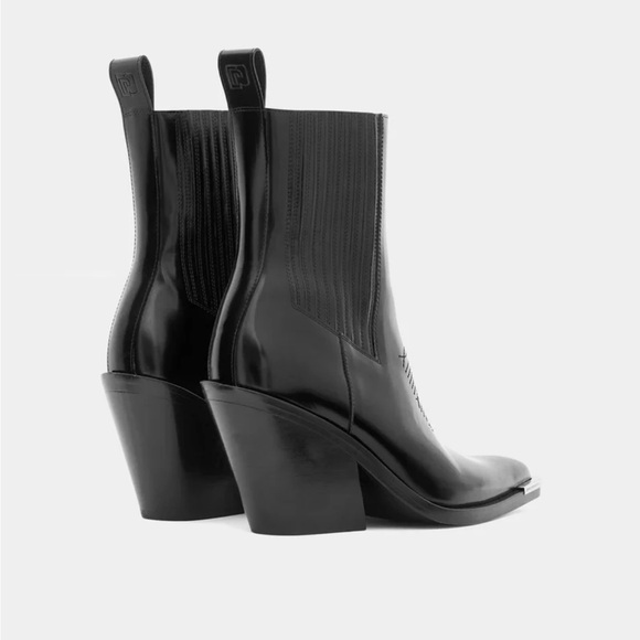NWOT Paco Rabanne Black Chelsea Leather Boots - Picture 3 of 9